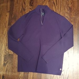 Men's Purple Victorinox Half-Zip Ribbed Knit Sweater